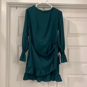 Hunter Green Dress with Side Tie